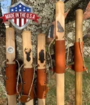 Natural Earth Tones Poplar Hard Wood Walking Stick Hiking Staff Hand Carved Pole. Fixed Price $79.99.