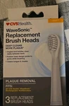 Cvs Wave Sonic Rechargeable Soft Brush Head Refill, Gray Plaque Removal 3 Pack. Fixed Price $14.99.