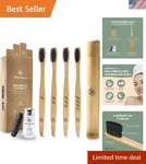 Gentle Bristle Bamboo Toothbrush Set With Travel Case Eco-conscious Living. Fixed Price $28.99.