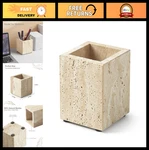 Natural Travertine Marble Toothbrush & Makeup Holder - Durable Stone Organ. Fixed Price $54.99.