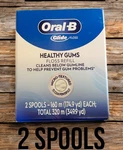 New Packaging! Oral-b Glide Floss Refills, 2 Spools Unflavored, Micro Textured. Fixed Price $28.00.