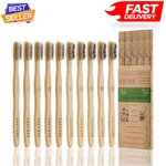 Bamboo Toothbrushes 10 Pack Biodegradable Soft Medium Charcoal Bristles. Fixed Price $13.63.