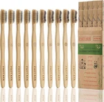 10 Count Bamboo (soft+medium) Charcoal Toothbrushes, Natural Wood. Fixed Price $13.98.