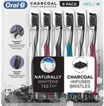 Oral Charcoal Toothbrush 6PK Medium Colors Vary Powertip & Crossaction Bristle. Fixed Price $14.67.