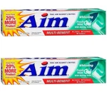 2 X Aim Whitening Fluoride Toothpaste Gel With Baking Soda Fresh Mint - 5.5 Oz. Fixed Price $9.69.