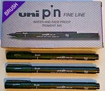 Uni Pin Drawing Brush Tip Pen Black Pack Of 3, Free Uk Delivery. Fixed Price $13.31.