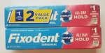Fixodent Original, All Day Hold, (2 Pack), New Sealed. Fixed Price $12.95.