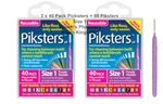 2 X 40 Pack = 80 Piksters Size 1 Interdental Purple Handle Brush Like Floss New. Fixed Price $30.81.
