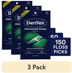 (3 Pack) Dentek Triple Clean Advanced Floss Picks 150 Count. Fixed Price $16.97.