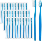 Blue Handle Toothbrushes Indivily Wrapped, Disposable. Fixed Price $12.60.