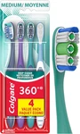 360 Whole Mouth Clean Medium Toothbrush For Adults, 4 Pack, Packaging May Vary. Fixed Price $17.97.