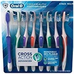 Oral Pro Health Cross Action Advanced Soft Toothbrush 8 Pack Multicolor. Fixed Price $34.19.