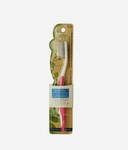 Ecofam Soft Toothbrush Dual Action Antimicrobial Flossing Bristles, Adult Pink. Fixed Price $7.50.