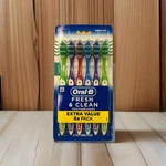 Oral-b Fresh And Clean Toothbrushes Medium Bristles Value 6 Pack. Fixed Price $14.95.