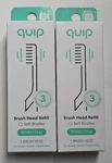 New Lot 2 Quip Soft Bristles Head Refill Electric Toothbrush White/gray. Fixed Price $10.36.