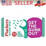 12 Count Plackers Micro Mint Dental Floss Picks And Travel Case Color May Vary. Fixed Price $8.95.