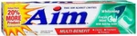 Aim Whitening Fluoride Toothpaste Gel With Baking Soda Fresh Mint - 5.5 Oz. Fixed Price $6.99.