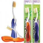 Mouthwatchers Soft Flossing Folding Travel Toothbrush, 2 Pack, Red, Ultra Clean,. Fixed Price $17.99.