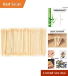 Natural Bamboo Toothpicks, 600 Count - Ideal For Appetizers, Barbecues, And More. Fixed Price $9.99.