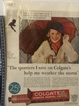 Colgate 1933 Advertisement Boarded Wrapped. Fixed Price $19.80.