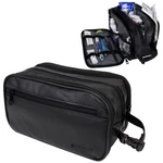 Mens Toiletry Bag Organizer Dopp Kit Zipper Travel Shave Pouch Pu Vegan Leather. Fixed Price $21.99.