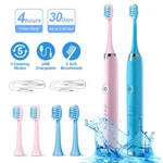 2 Pack Electric Toothbrush Sonic Usb Rechargeable 6 Heads 5 Modes Usa. Fixed Price $17.58.