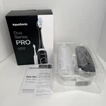 Aquasonic Duo Pro Electric Smart Toothbrush Set 5 Modes, 10 Heads, Travel Case. Fixed Price $76.99.