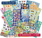 Kid Bulk - 36 Sheets, 800+ Pieces Cartoon Animal Waterproof. Fixed Price $9.73.