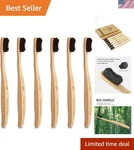 Eco-friendly Charcoal Infused Bamboo Toothbrushes 6 Pack Of Natural Bristles. Fixed Price $38.98.