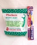 Plackers Micro Mint Dental Floss Picks 300 + Closeup Right Angle Toothbrush Med. Fixed Price $10.00.