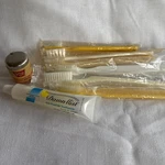 Vintage Nos Toothbrush Lot Of 6 With Poh Floss And Dawn Mist Toothpaste Retro. Fixed Price $35.00.