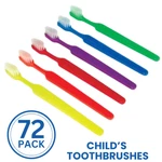 72-PACK Children Kids Bulk 6-9 Yrs Old, Non-slip Handle Toothbrushes. Fixed Price $34.16.