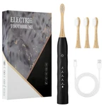 Guficle Electric Toothbrush With 4 Bamboo Heads, Black. Fixed Price $69.99.