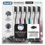 6 Pack Charcoal Infused Whitening Toothbrush Removes Plaque Reduces Gingivitis. Fixed Price $39.79.