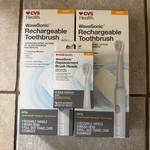 2 Cvs Health Wavesonic Rechargeable Electric Toothbrush White + 3 Heads. Fixed Price $35.00.