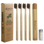 Gaia Guy Bamboo And Horsehair Bristle Toothbrush (4 Pack) + Travel Natural. Fixed Price $34.99.