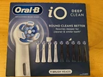 Oral-b Io Deep Clean Replacement Heads 9-PACK Reminder Bristles White Black. Fixed Price $30.00.