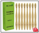 Bamboo Toothbrush Boar Bristles 100% Biodegradable And Natural 8 Pieces Of One. Fixed Price $22.58.