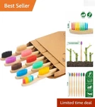 Eco-friendly Natural Toothbrush Set 10 Pack With Charcoal Infused Bristles. Fixed Price $20.99.