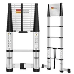Dezex 15.5 Ft Aluminum Telescoping Ladders Onebutton Retraction Collapsible .... Fixed Price $164.74.