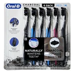 Oral-b 6 Pack Charcoal Toothbrushes Medium Naturally Whitens Teeth. Fixed Price $31.99.