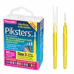 Piksters Interdental Brushes Size 3 Yellow 40 Count Durable Travel Friendly. Fixed Price $21.09.
