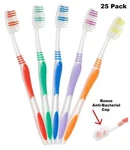 25 Pack Wholesale Toothbrush Individually Wrapped Classic Medium Soft With Cap. Fixed Price $17.19.