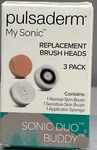 Pulsaderm My Sonic Replacement Brush Heads, 3 Pack - Duo Buddy. Fixed Price $9.95.