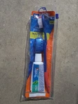 Dr. Fresh Toothbrush Travel W/colgate Toothpaste & Cover Tsa Compliant Soft Red. Fixed Price $9.99.