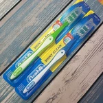 Oral-b Shiny Clean Toothbrushes W/ Travel Caps Soft 35 Z Shaped Bristles, 2009. Fixed Price $5.20.