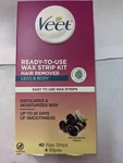 Veet Ready To Use Wax Kit Hair Remover Legs & Body 40 Strips. Fixed Price $14.99.