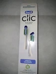 2 Oral-b Clic Refill Toothbrush Heads Whitening, With Stain Erasers, White, Soft. Fixed Price $7.00.