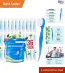 Individually Wrapped Mini Toothbrushes 36 Pack - No Water Needed For Fresh Clean. Fixed Price $32.99.