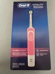 Oral-b Vitality Rechargeable Toothbrush Deep Clean Between Teeth White Pink. Fixed Price $23.99.